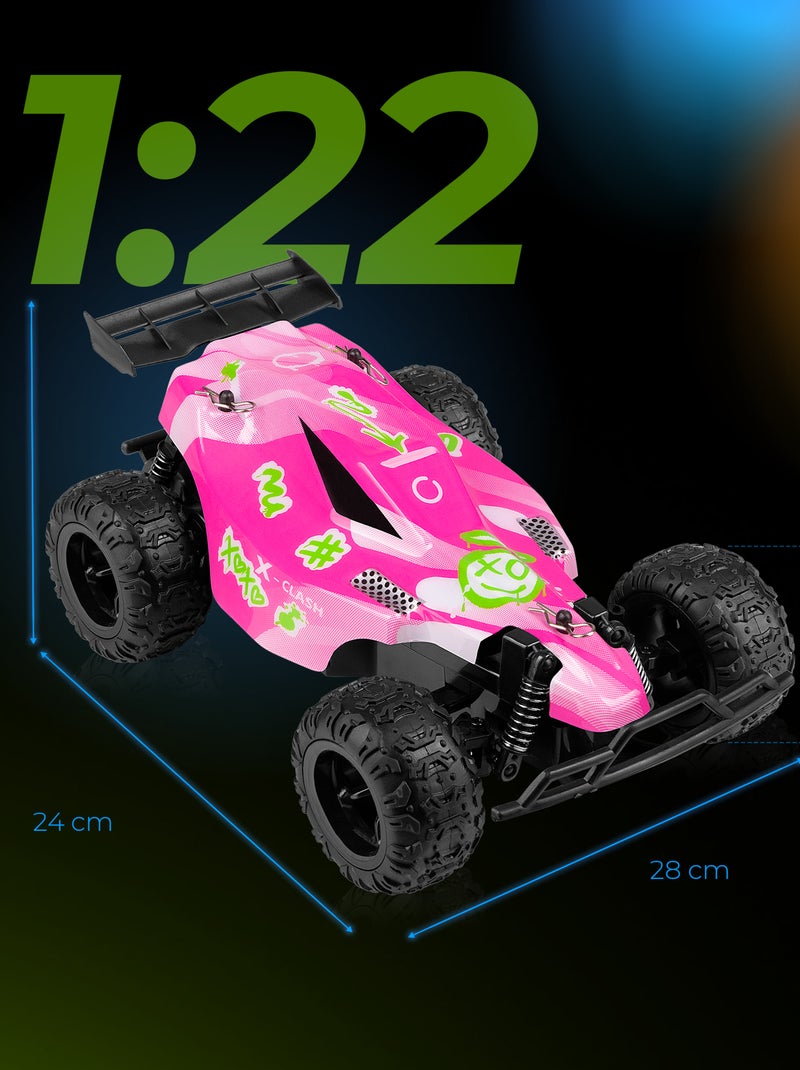 Auto telecomandata - OVERMAX - X-Clash - 2 x carrozzeria - Fuoristrada Nero Rosa - Kiabi