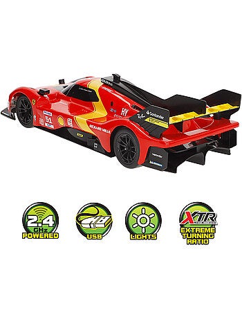 Auto telecomandata maisto ferrari 499p lmh (campione della 24h di le mans 2023) con luce 1:16