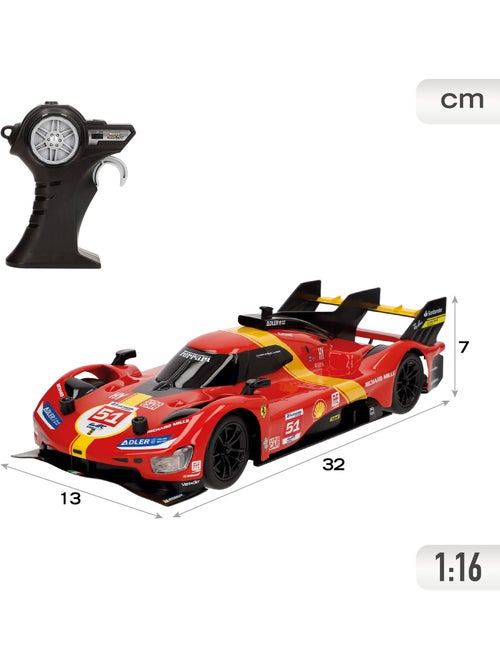 Auto telecomandata maisto ferrari 499p lmh (campione della 24h di le mans 2023) con luce 1:16 - Kiabi