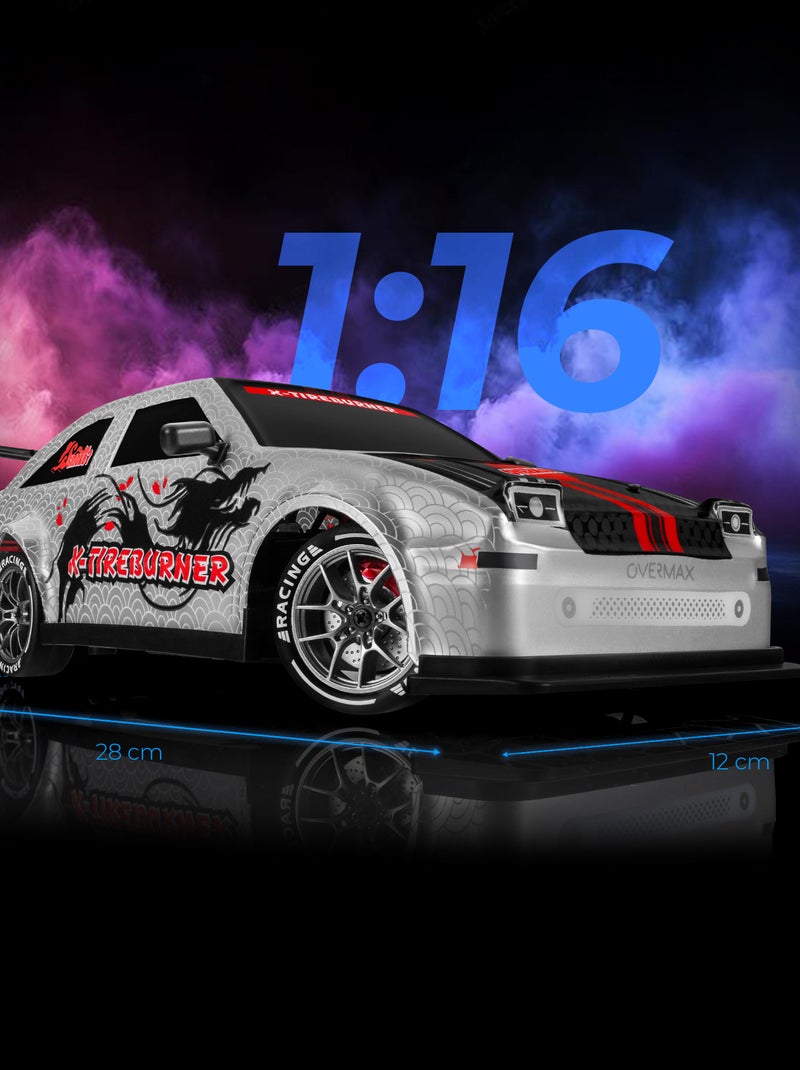 Auto telecomandata OVERMAX - X-Tireburner - 2 carrozzerie - Luci a LED - Durata della batteria 40 mi Arancione - Kiabi