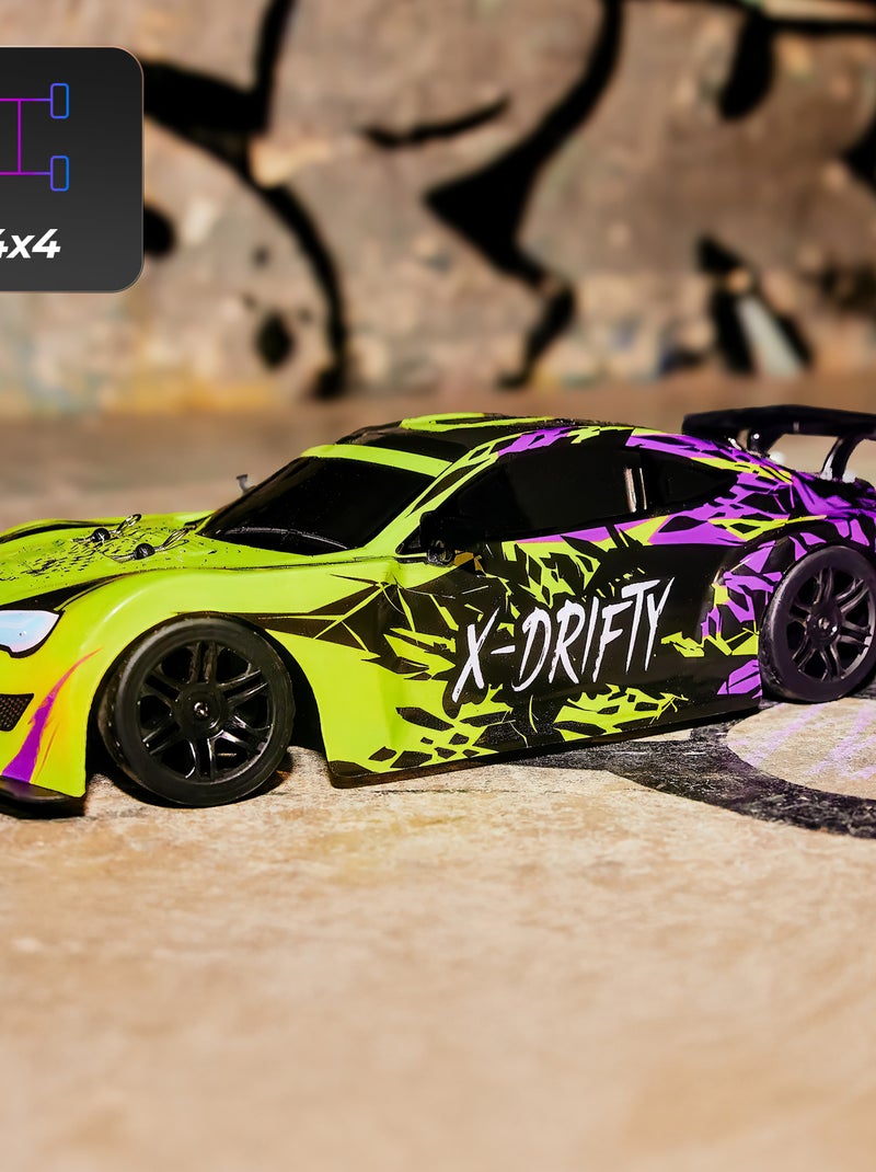 Auto telecomandata OVERMAX X-Drifty 2.0 - 20 km/h - 4x4 - Luci a LED Verde - Kiabi