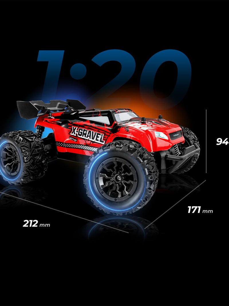 Auto telecomandata OVERMAX X-Gravel - 2 carrozzerie - Fuoristrada - 20 km/h - 30 min Nero/Verde/Rosso - Kiabi