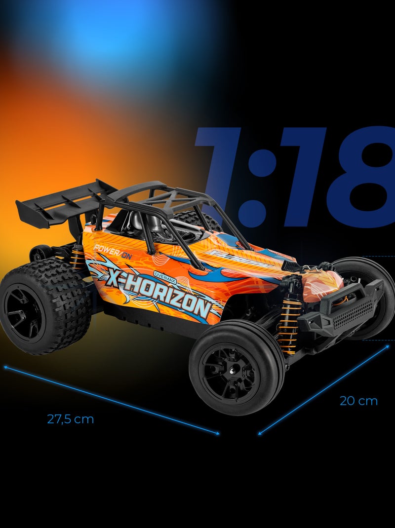 Auto telecomandata OVERMAX X-Horizon 4x4 - 30 km/h - Luci a LED - 40 min - 2 x Carrozzerie Blu Arancio - Kiabi