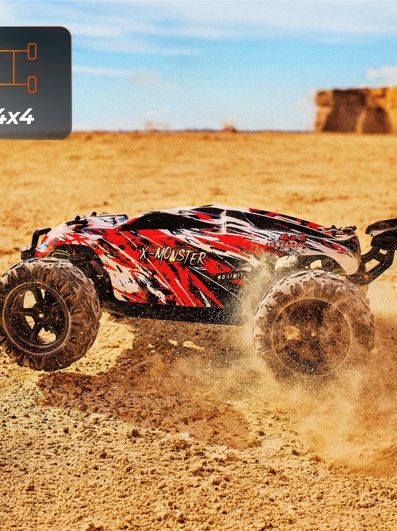 Auto telecomandata OVERMAX X-Monster 3.5 RC - 30 km/h - 4x4 - 40 min - 2 x carrozzeria Verde/Rosso - Kiabi