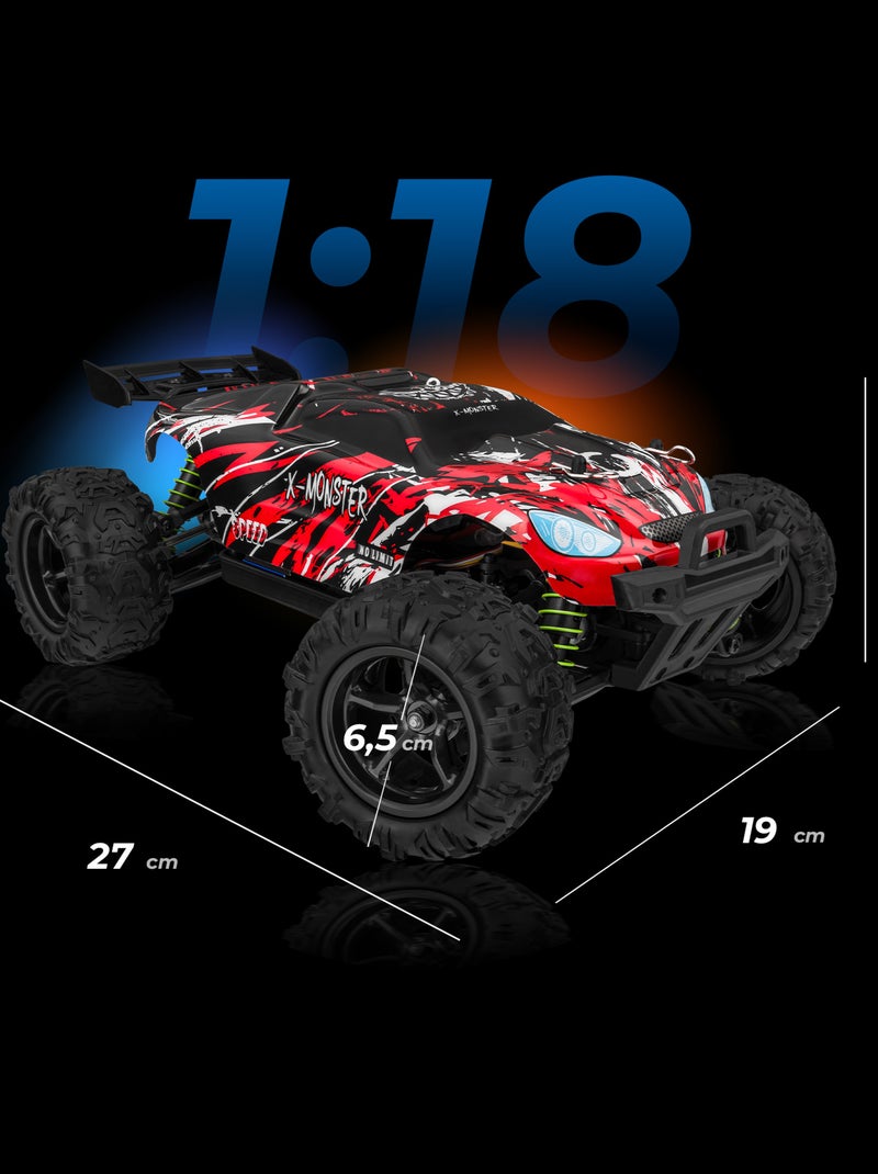Auto telecomandata OVERMAX X-Monster 3.5 RC - 30 km/h - 4x4 - 40 min - 2 x carrozzeria Verde/Rosso - Kiabi