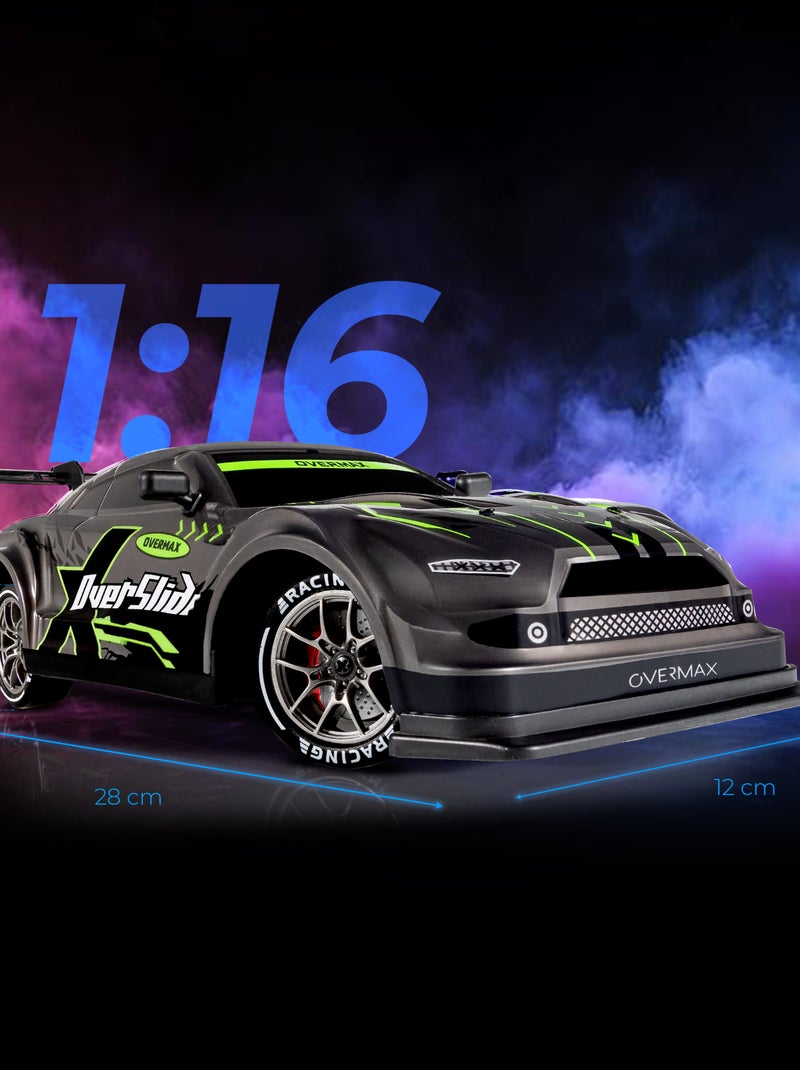 Auto telecomandata OVERMAX X-Overslide - 2 carrozzerie - Luci LED - Durata della batteria 40 min Blu - Kiabi