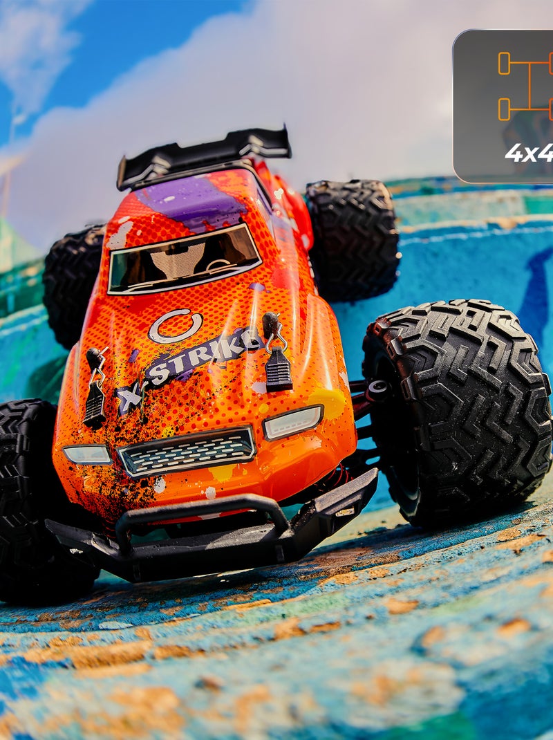 Auto telecomandata OVERMAX X-Strike - 30 km/h - Luci a LED - Trazione 4x4 - 20 min Nero Rosso - Kiabi