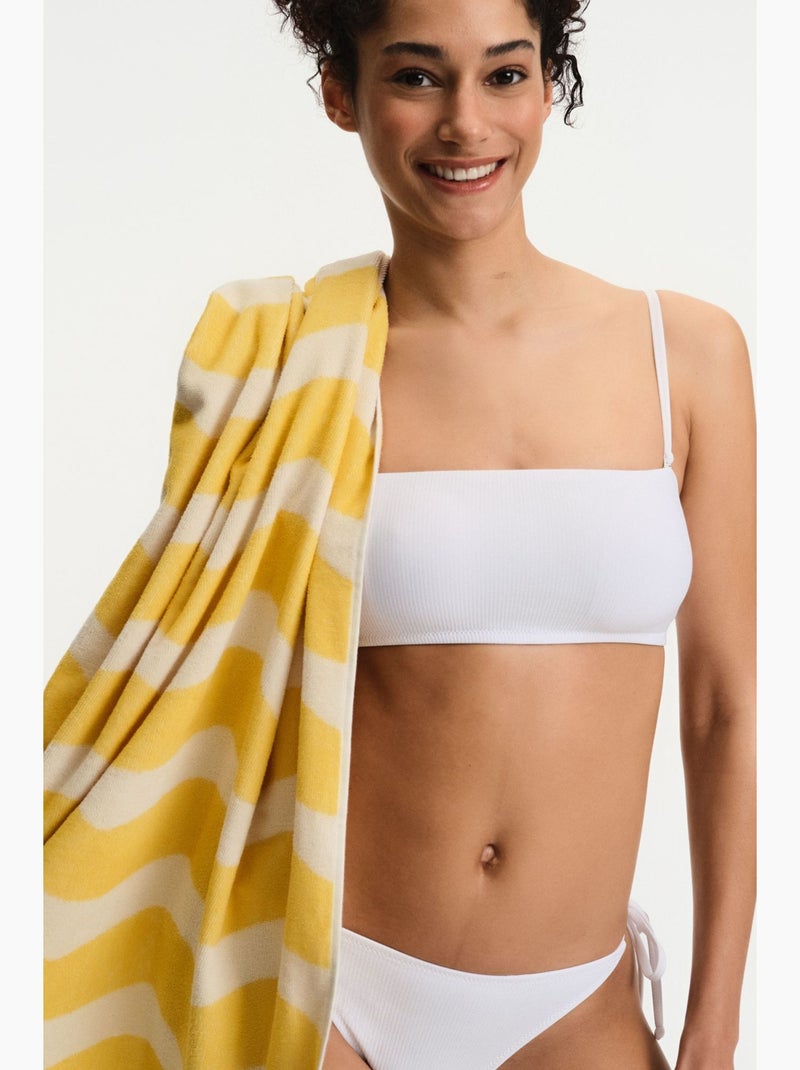 Ava slip bikini testurizzato a vita media penti Bianco - Kiabi