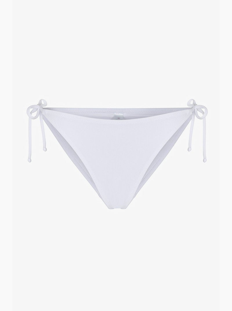 Ava slip bikini testurizzato a vita media penti Bianco - Kiabi