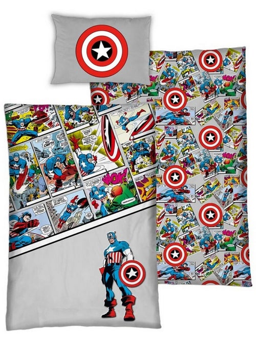Avengers - Set Biancheria da Letto Bambino in Cotone Captain America - Copripiumino 140x20 - Kiabi Avengers - Set Biancheria da Letto Bambino in Cotone Captain America - Copripiumino 140x20 - Kiabi
