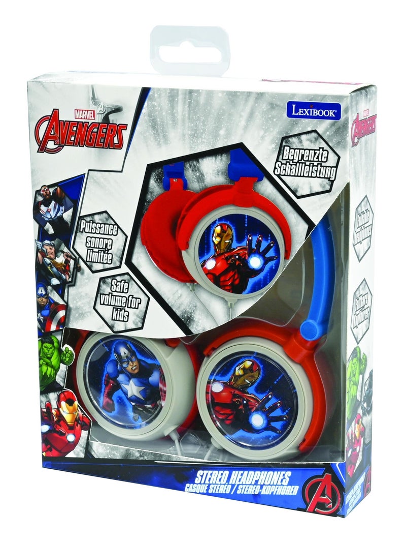 Avengers Cuffia stereo a filo pieghevole con limitazione sicura del volume Blu - Kiabi