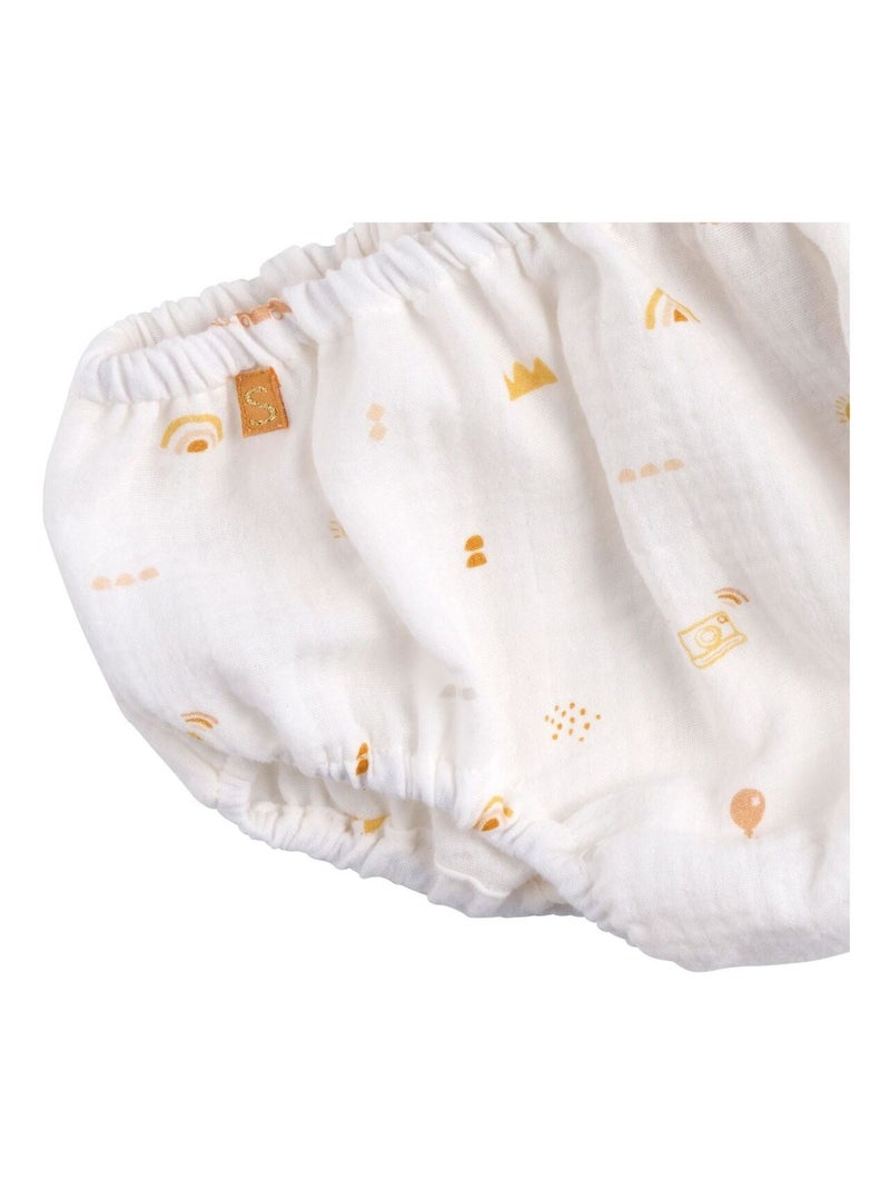 Baby bloomer cotone, set di - SAUTHON Bianco Giallo - Kiabi