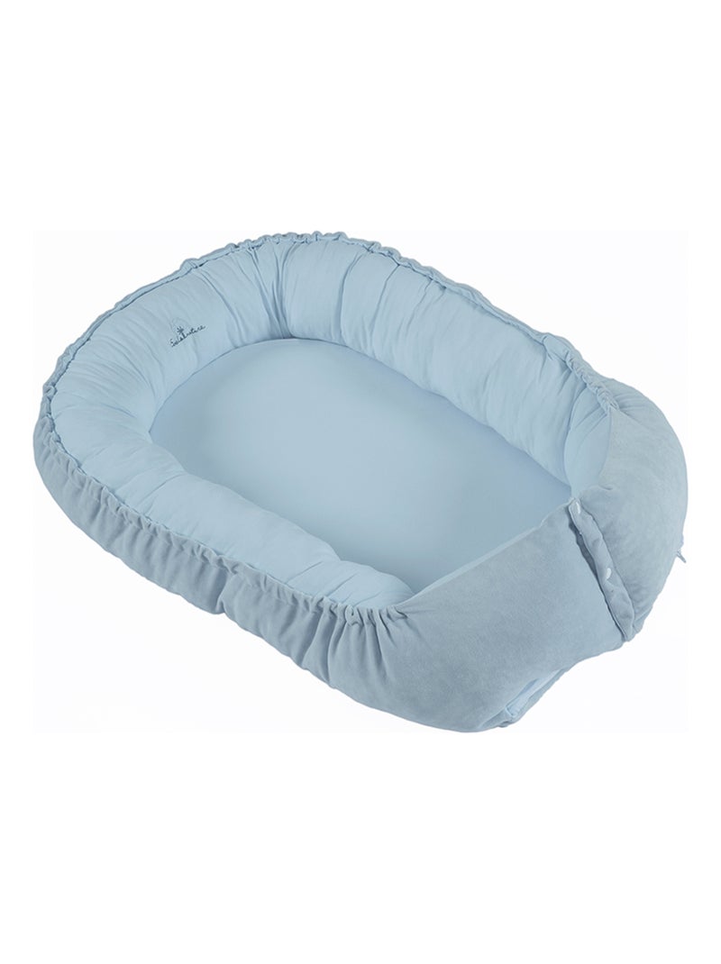 Baby cocoon cotone bio velluto 0-6 mesi Blu cielo - Kiabi