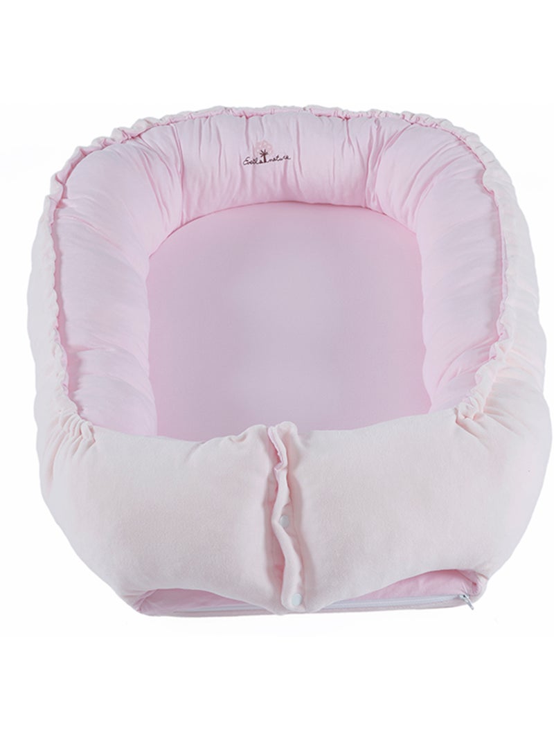 Baby cocoon cotone bio velluto 0-6 mesi Rosa pastello - Kiabi