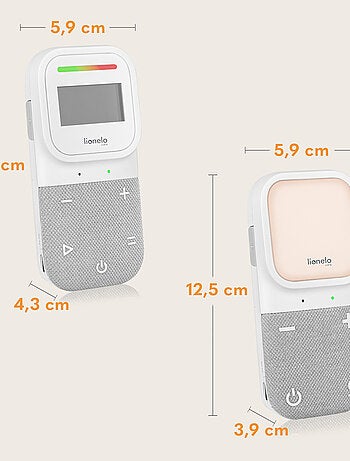 Baby monitor audio LIONELO Babyline 2.3 - Comunicazione bidirezionale - 10 ore wireless - Temperatur