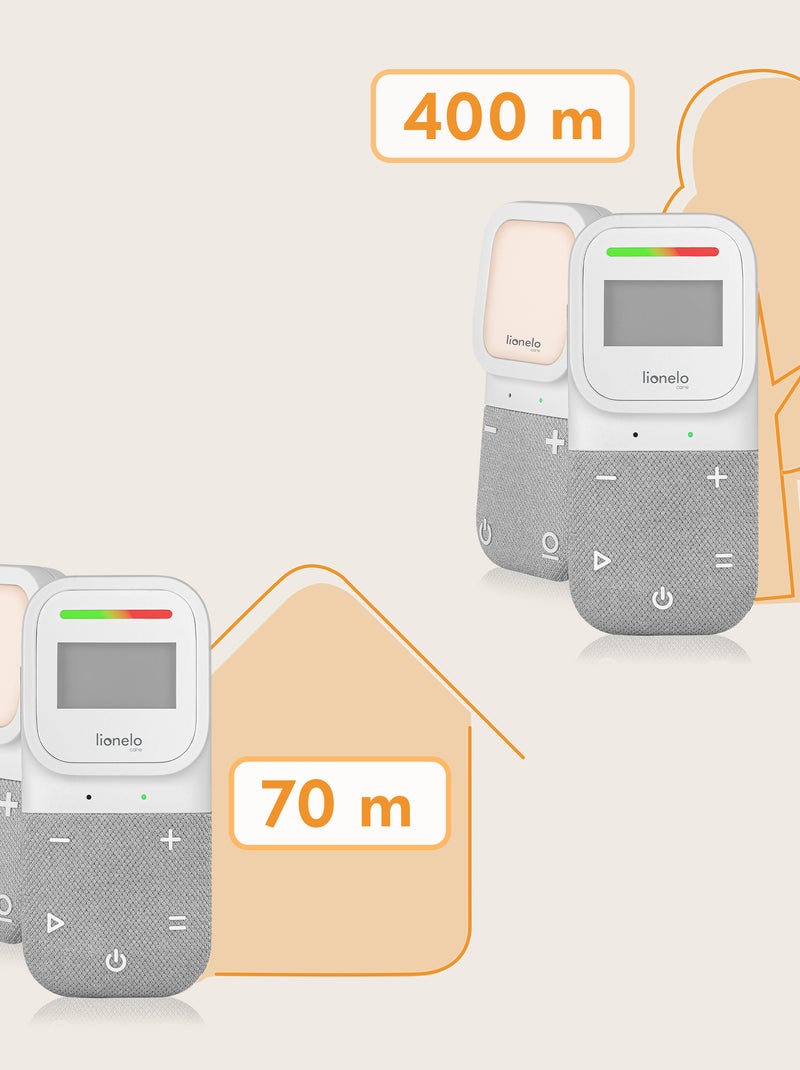 Baby monitor audio LIONELO Babyline 2.3 - Comunicazione bidirezionale - 10 ore wireless - Temperatur Bianco - Kiabi