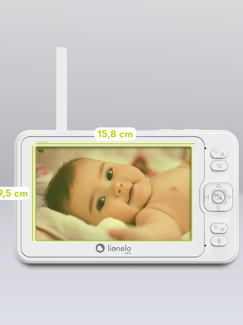 Baby Monitor Video a 360° - LIONELO Babyline 8.3 - Comunicazione Bidirezionale - Visione Notturna Bianco Bianco Bianco - Kiabi