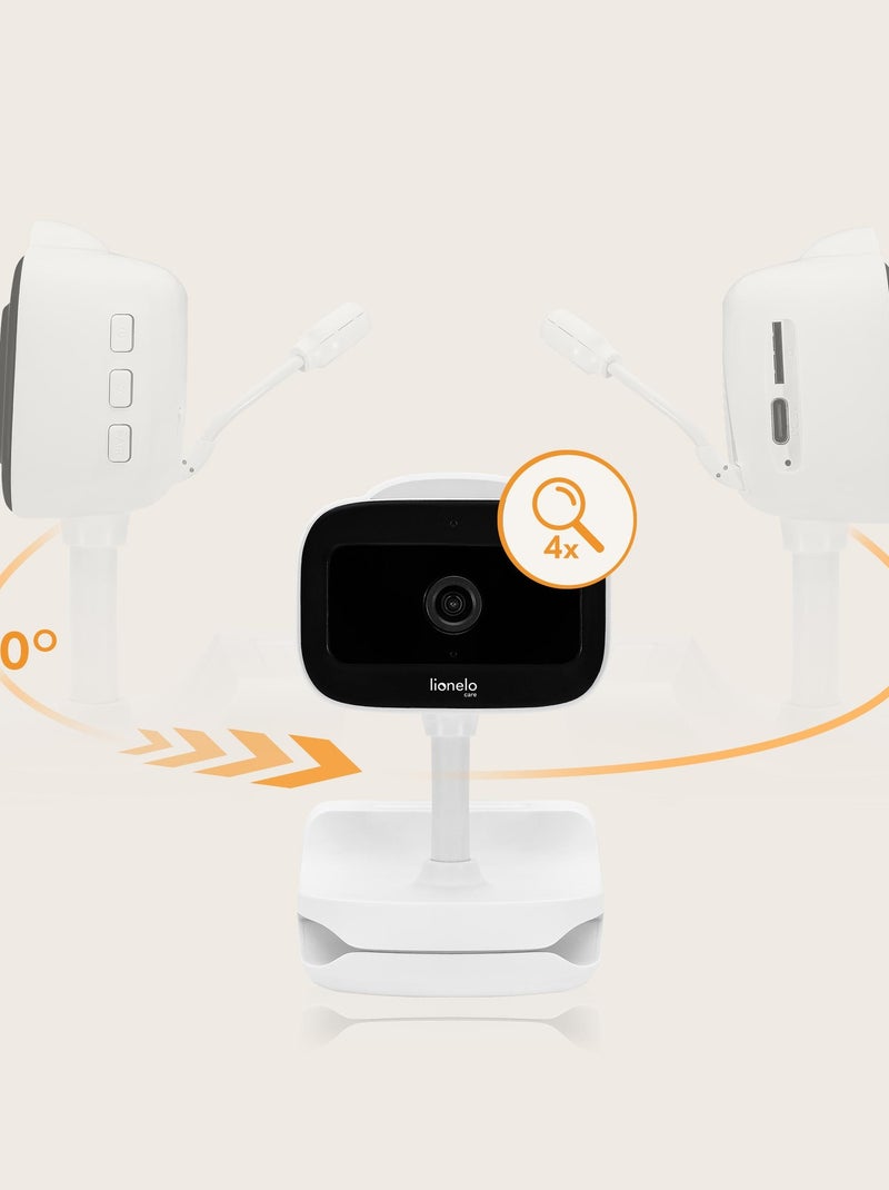 Baby monitor video wireless LIONELO Babyline Go - Fino a 5 ore - Clip di montaggio Bianco Bianco Nero - Kiabi