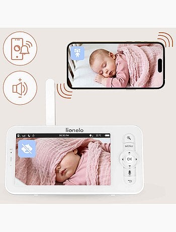 Baby monitor wireless LIONELO Babyline 9.2 AI - Rilevamento della copertura della testa - Monitor -