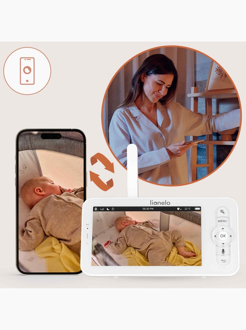 Baby monitor wireless LIONELO Babyline 9.2 AI - Rilevamento della copertura della testa - Monitor - Bianco - Kiabi