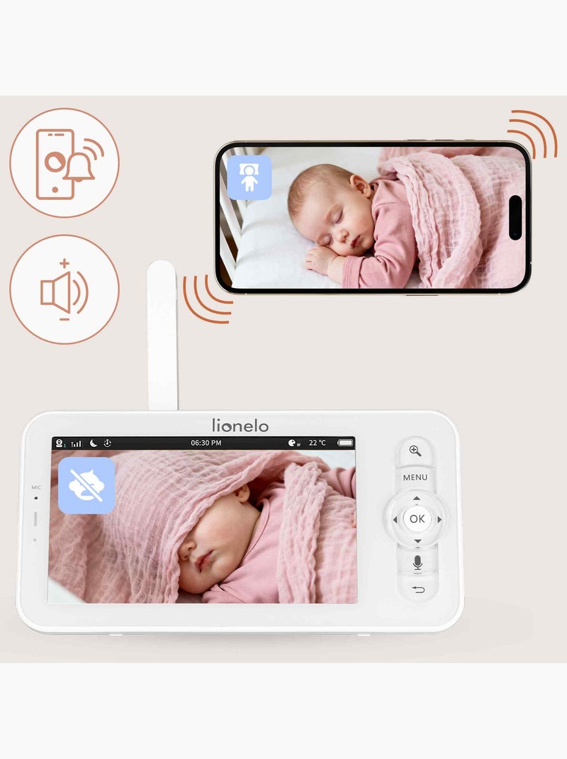 Baby monitor wireless LIONELO Babyline 9.2 AI - Rilevamento della copertura della testa - Monitor - Bianco - Kiabi