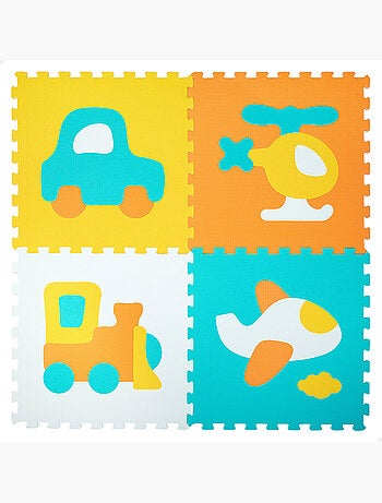 Baby puzzle tappeto veicoli 4 pezzi in gommapiuma c'baby