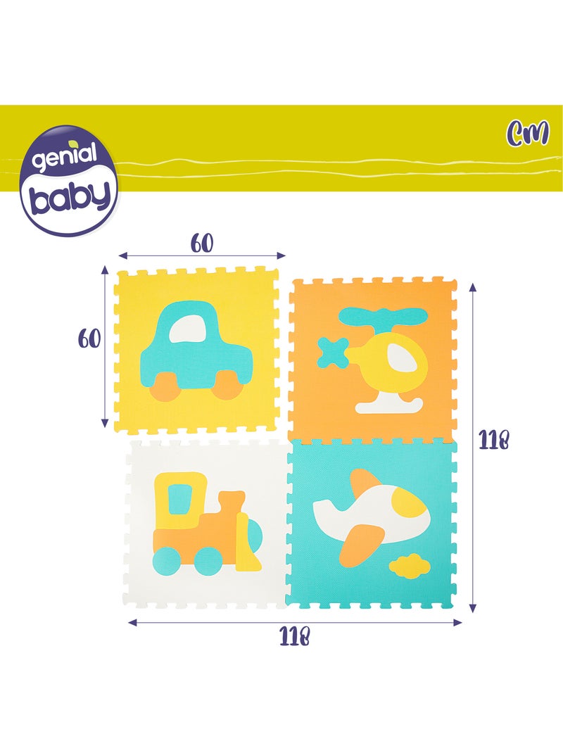 Baby puzzle tappeto veicoli 4 pezzi in gommapiuma c'baby N/D - Kiabi