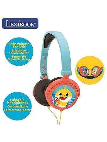 Baby Shark Cuffia stereo a filo pieghevole con limitazione sicura del volume