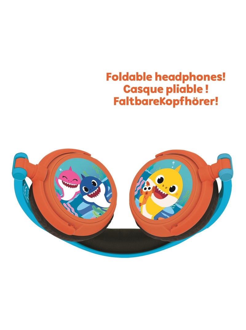 Baby Shark Cuffia stereo a filo pieghevole con limitazione sicura del volume Blu - Kiabi