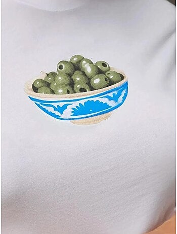 Baby tee stampata con girocollo hiccup