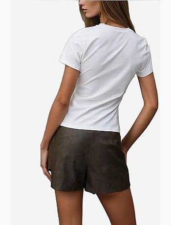 Baby tee stampata con girocollo hiccup