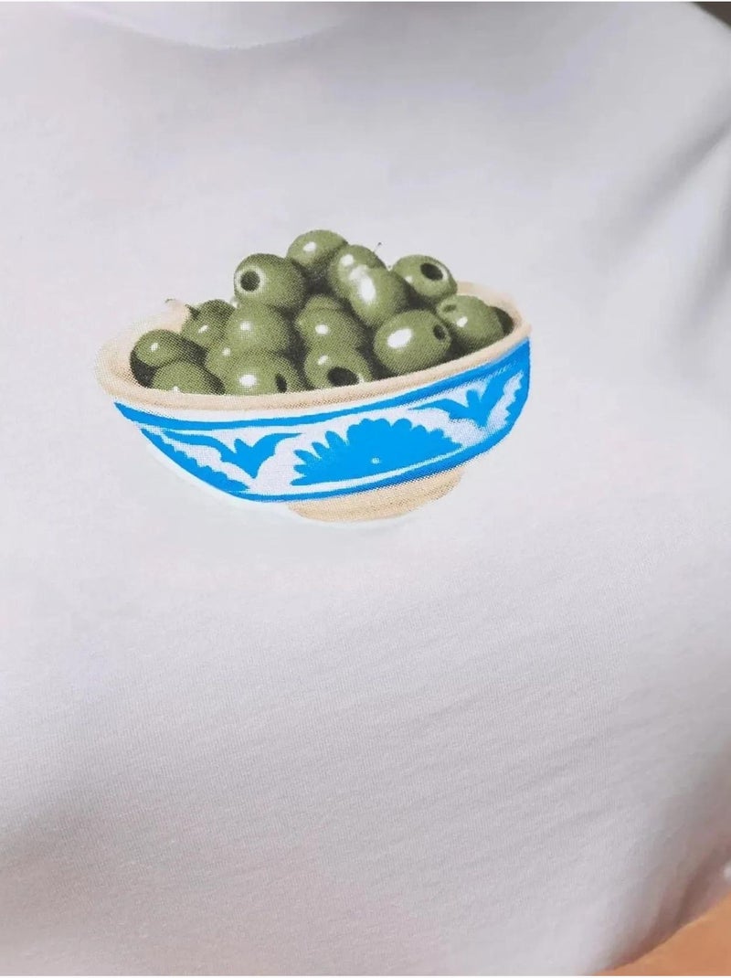 Baby tee stampata con girocollo hiccup Bianco sporco - Kiabi