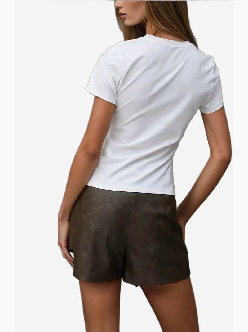 Baby tee stampata con girocollo hiccup Bianco sporco - Kiabi
