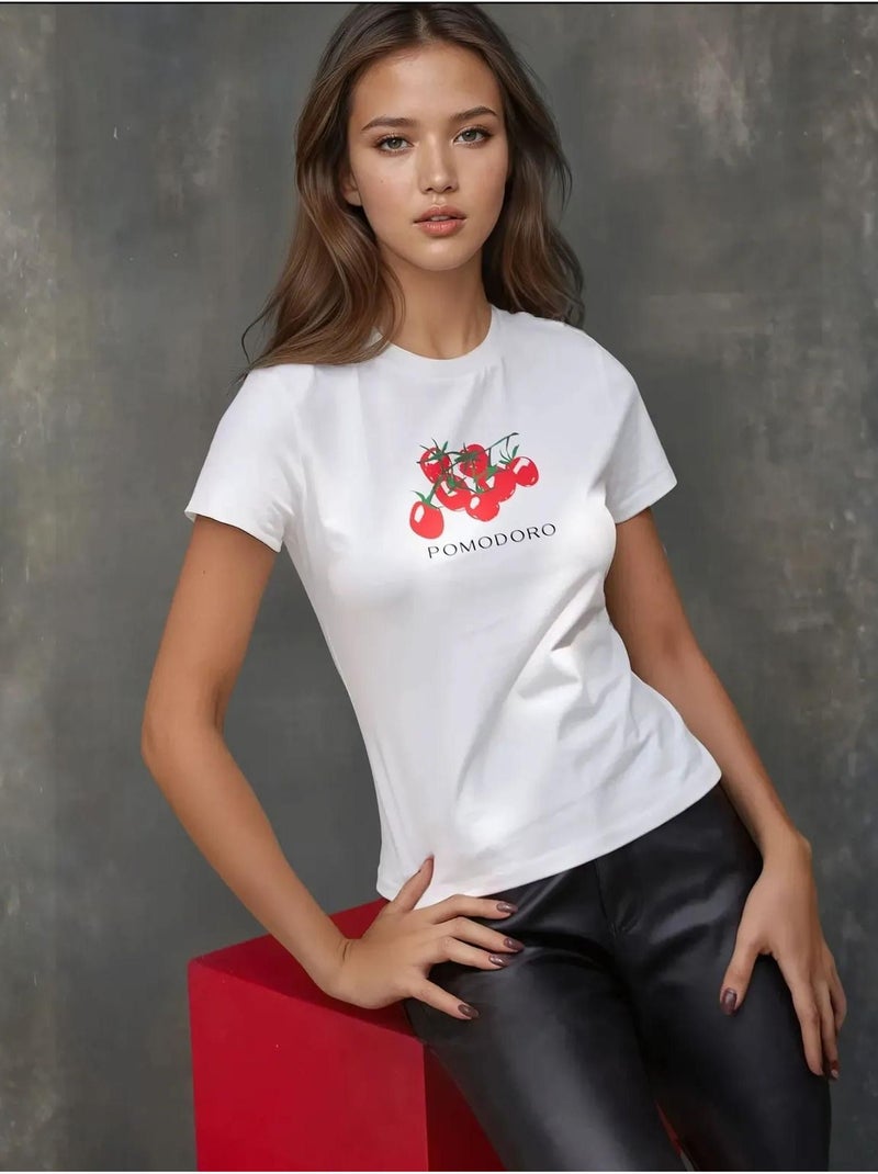 Baby tee stampata con girocollo hiccup Crema - Kiabi