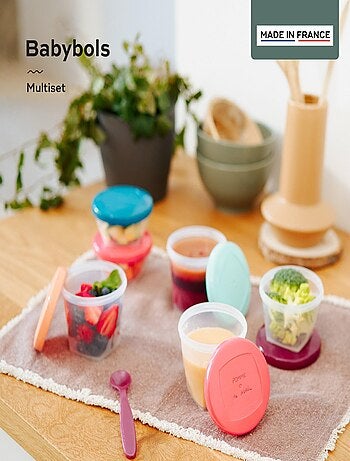 Babybols Kit XXL MultiSet: 12 vasetti per alimenti + 3 cucchiai morbidi 'Babymoov'