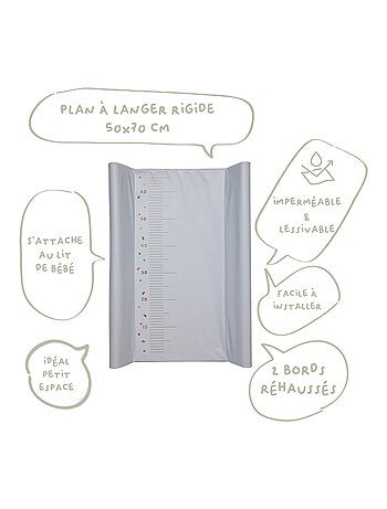 BABYCALIN - Fasciatoio Ultraleggero a Pois 50 x 70 cm - 100% PVC - Grigio