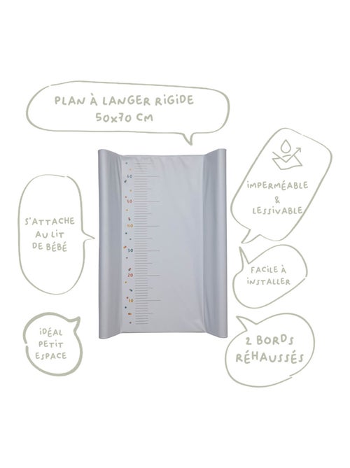 BABYCALIN - Fasciatoio Ultraleggero a Pois 50 x 70 cm - 100% PVC - Grigio - Kiabi