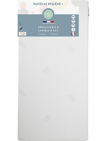 BABYCALIN - Materasso igienico sfoderabile per lettino 70 x 140 cm - 100% poliuretano - Bianco