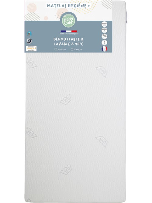 BABYCALIN - Materasso igienico sfoderabile per lettino 70 x 140 cm - 100% poliuretano - Bianco - Kiabi