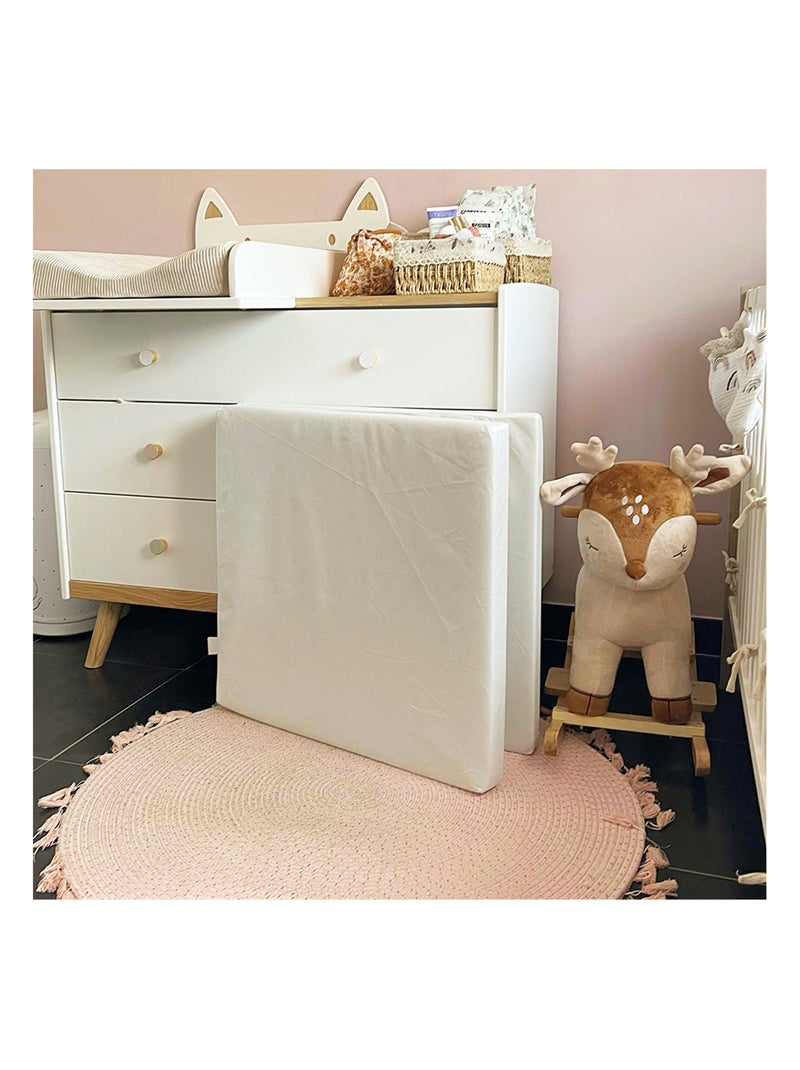 BABYCALIN - Materasso pieghevole per bambini 60 x 120 cm - 100% polipropilene - Bianco Bianco - Kiabi