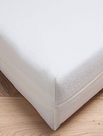 BABYCALIN - Sottolenzuolo bimbo 60 x 120 cm con zip - 100% poliestere impermeabile - Bianco