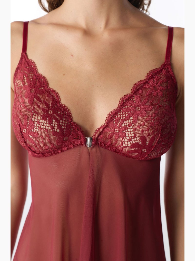 Babydoll donna in pizzo penti Rosso bordeaux - Kiabi