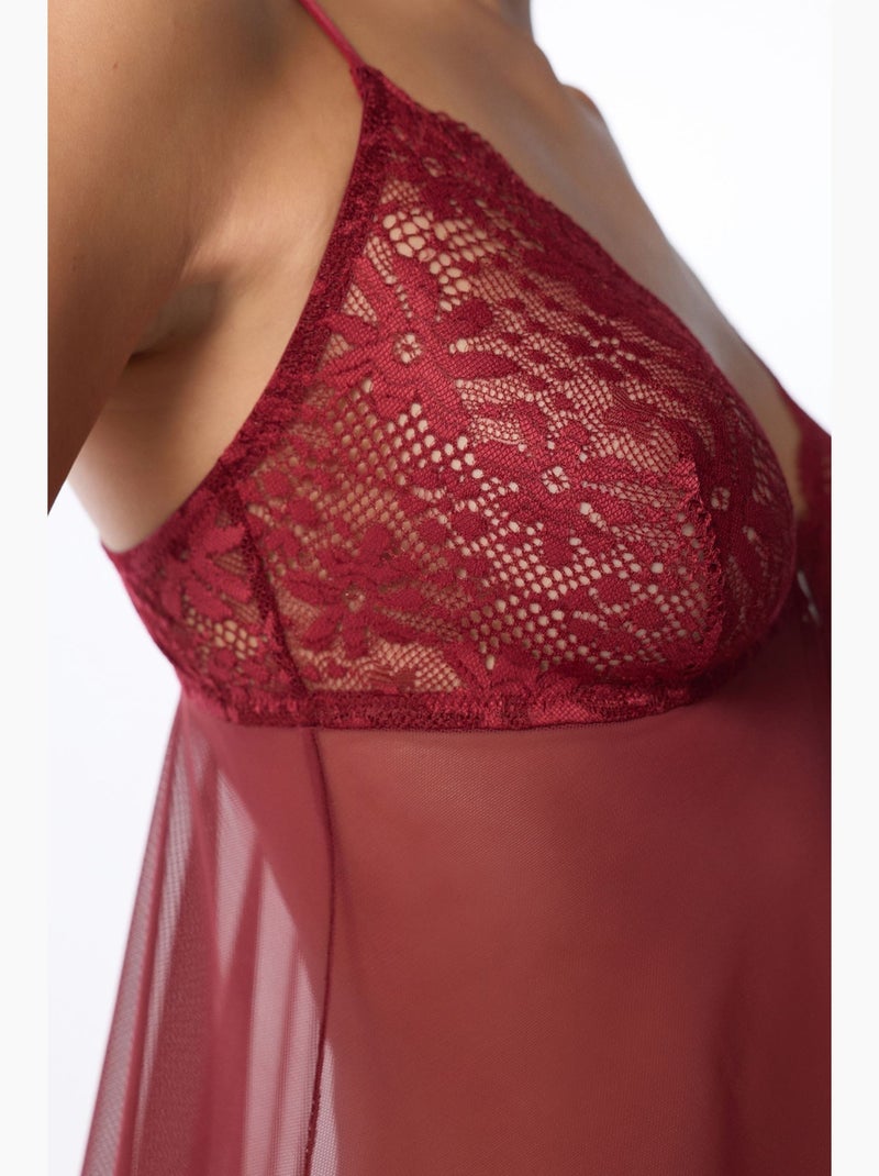 Babydoll donna in pizzo penti Rosso bordeaux - Kiabi