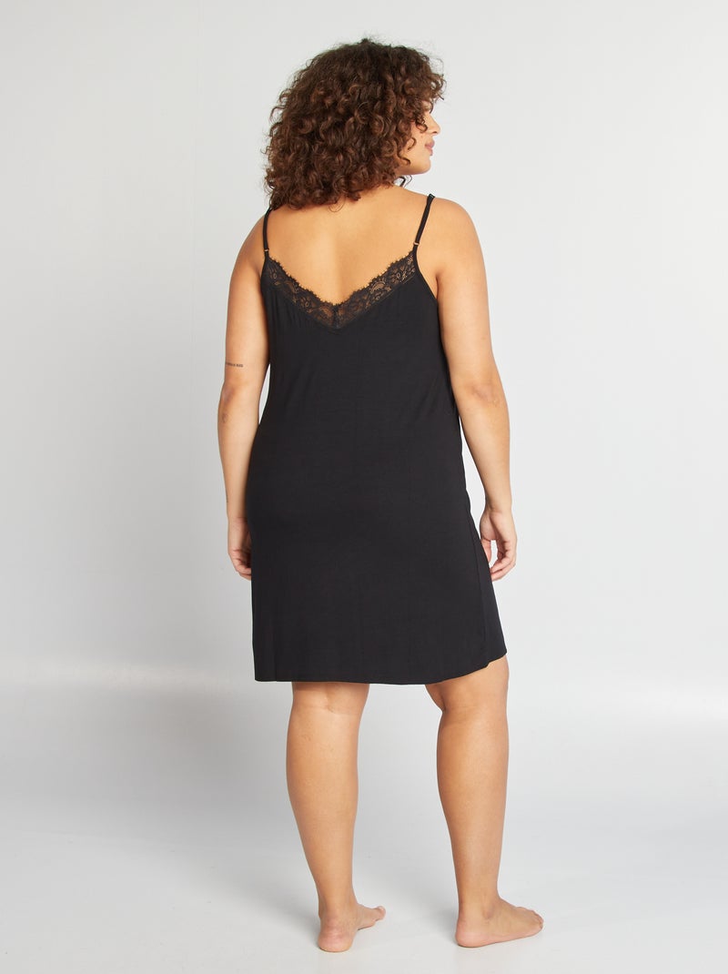 Babydoll in pizzo nero - Kiabi