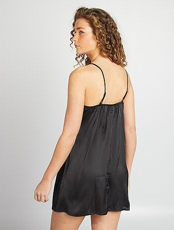 Babydoll satinato con pizzo