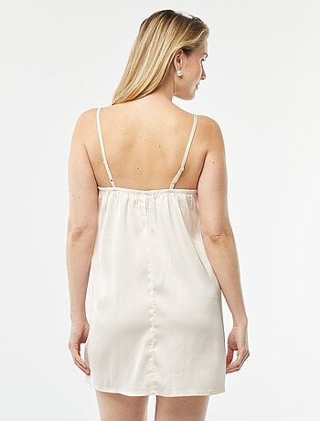 Babydoll satinato con pizzo
