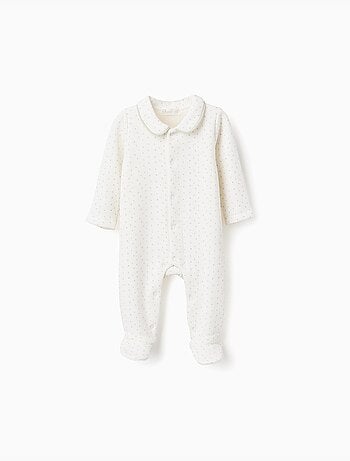 Babygrow con fodera in peluche e pois