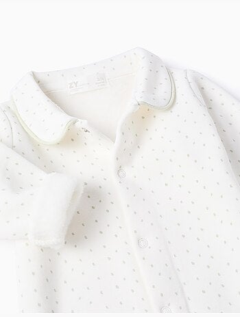 Babygrow con fodera in peluche e pois
