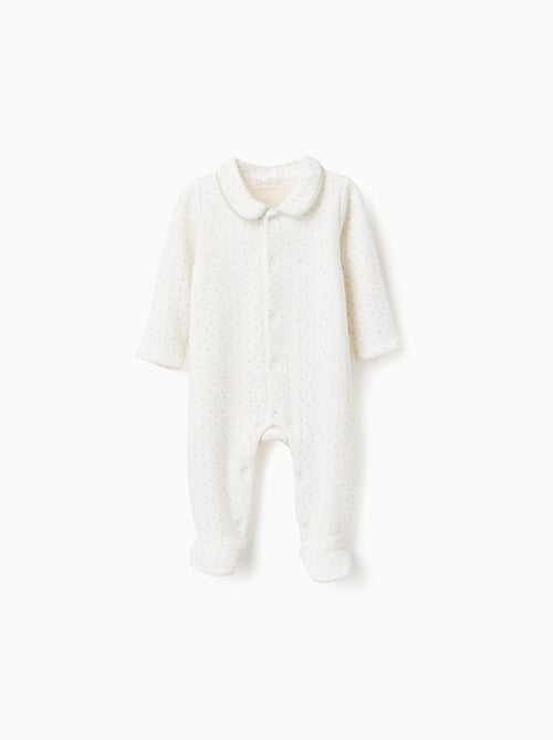 Babygrow con fodera in peluche e pois - Kiabi