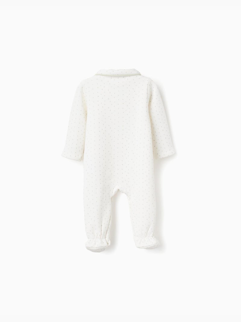 Babygrow con fodera in peluche e pois Bianco - Kiabi